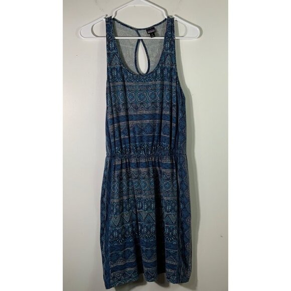 Patagonia Dresses & Skirts - Womens Patagonia West Ashley Aztec Dress‎ Keyhole Back Blue White M